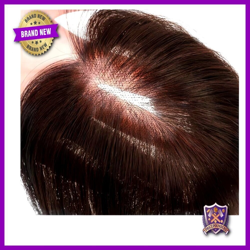 Human Hair Topper Clip-In Extensions Middle Part Wispy Bangs Thinning Hair